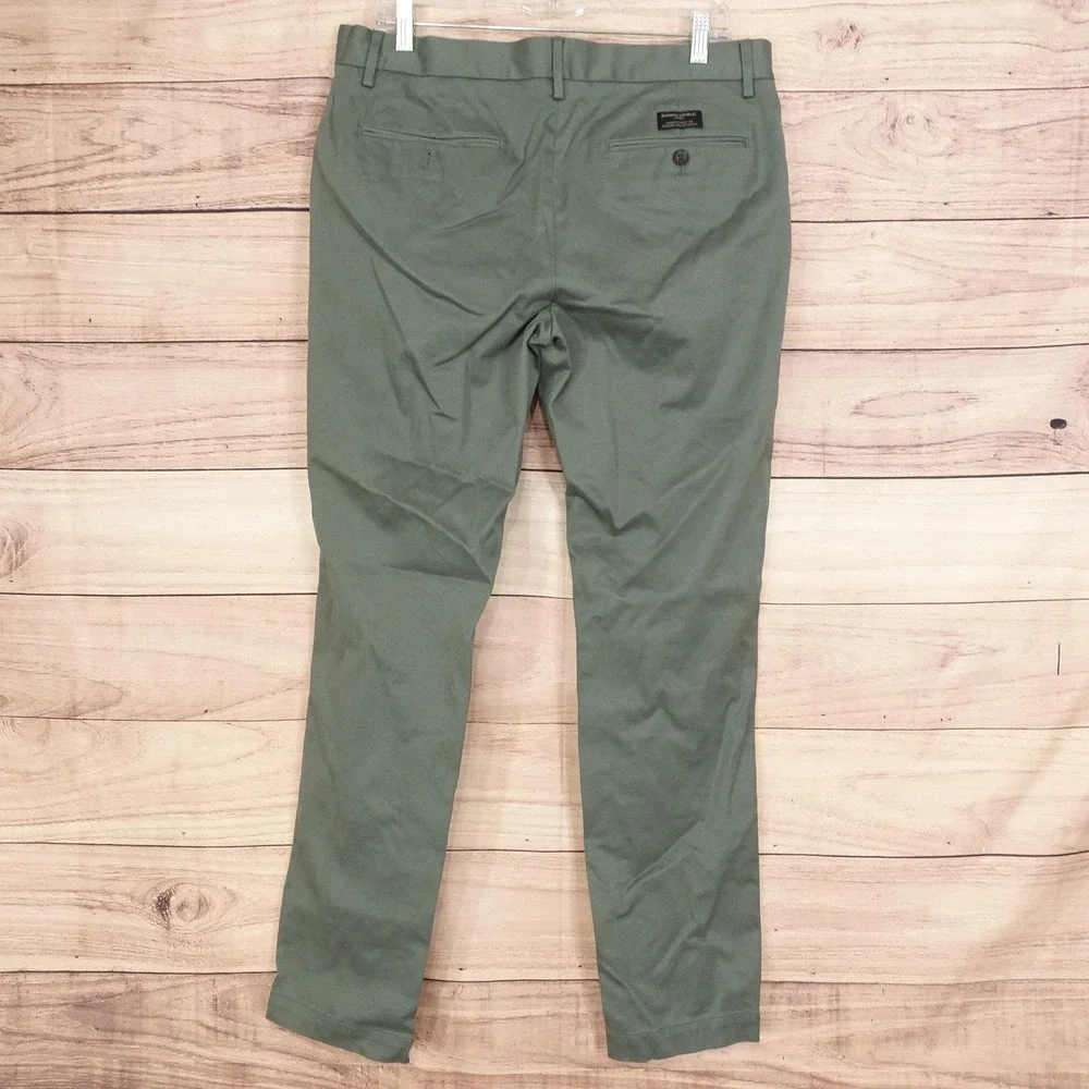 Banana Republic Fulton Chino Pants Mens 34x32 Green Regular Straight Leg Stretch